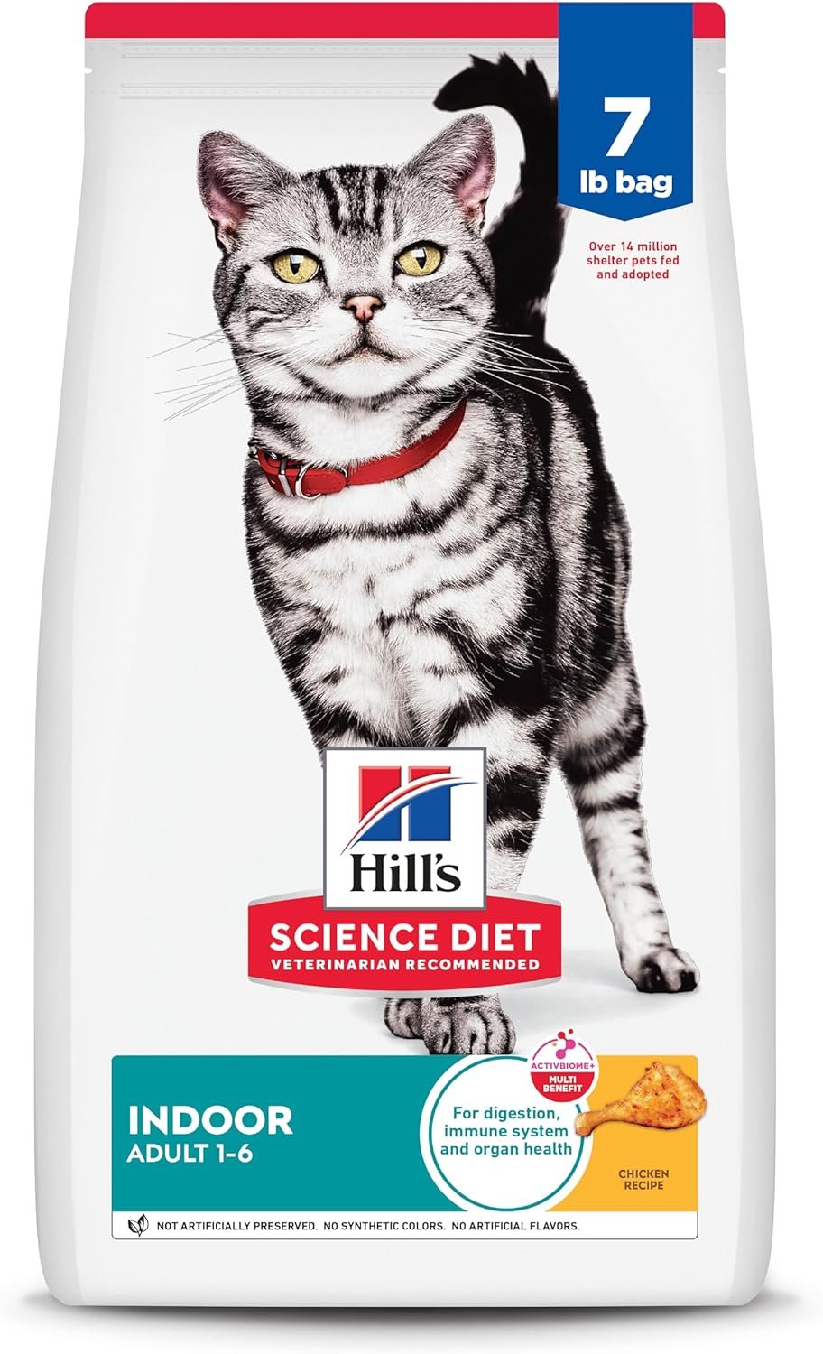 Hill’s Science Diet Adult 1-6 Indoor Dry Cat Food | #1 Veterinarian Recommended, Chicken Recipe, 7 lb. Bag
