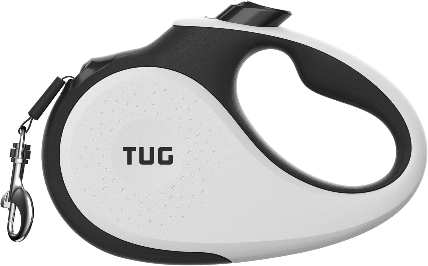 TUG Original Retractable Dog Leash, 16 ft (Small, White) | 360° Tangle-Free Retraction, 16 ft Tape, Quick Thumb Lock, Anti-Slip Handle, For Dogs Under 35 lbs