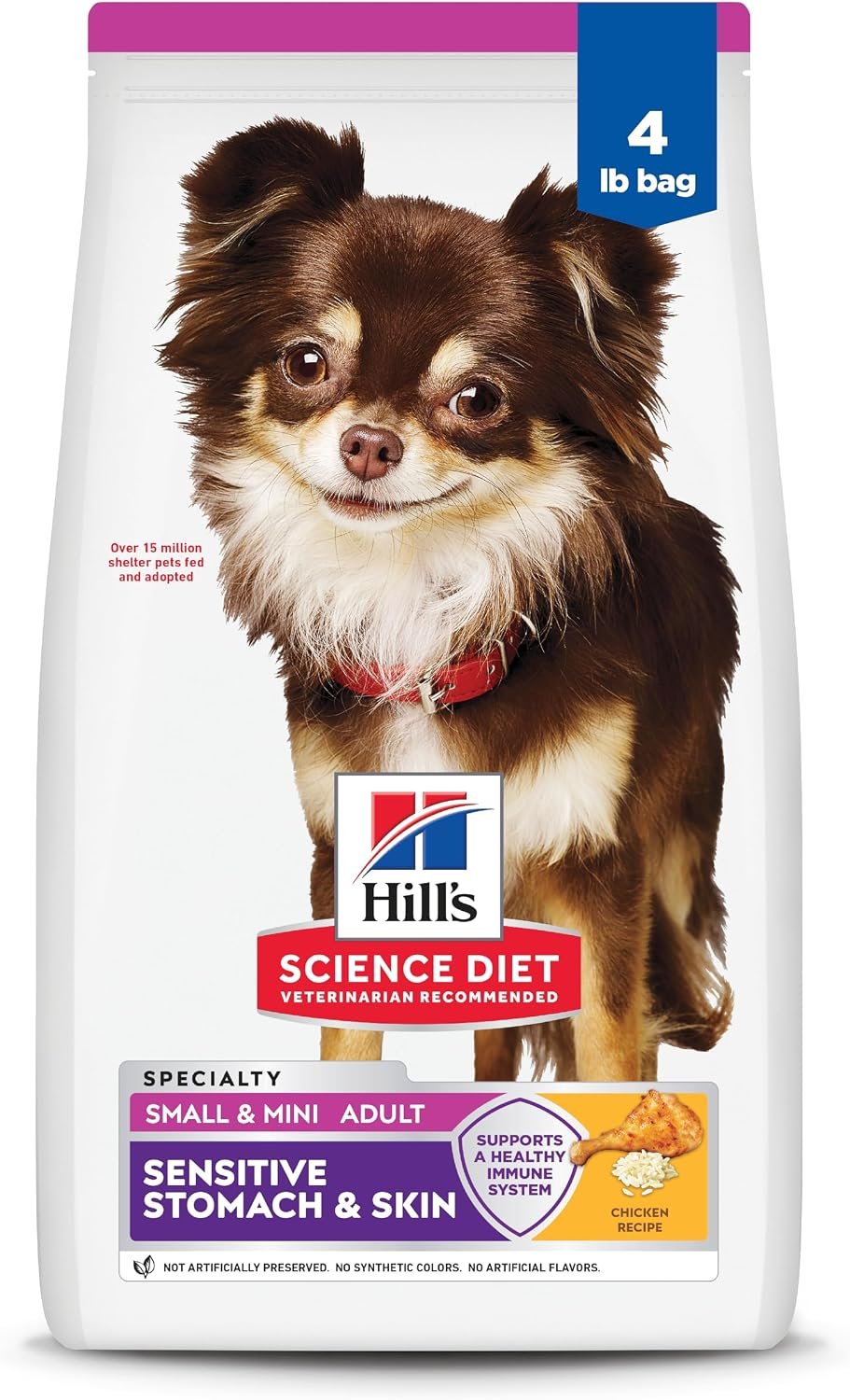 Hill’s Science Diet Sensitive Stomach & Skin Small & Mini Dry Dog Food | #1 Veterinarian Recommended, Adult Formula, Chicken Recipe, 4 lb. Bag (Updated Formula)