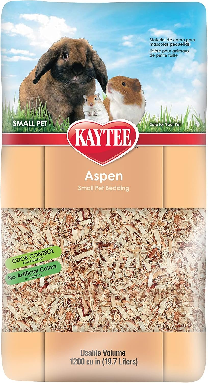 Kaytee Aspen Small Animal Pet Bedding For Pet Guinea Pigs, Rabbits, Hamsters, Gerbils, and Chinchillas, 19.7 Liters