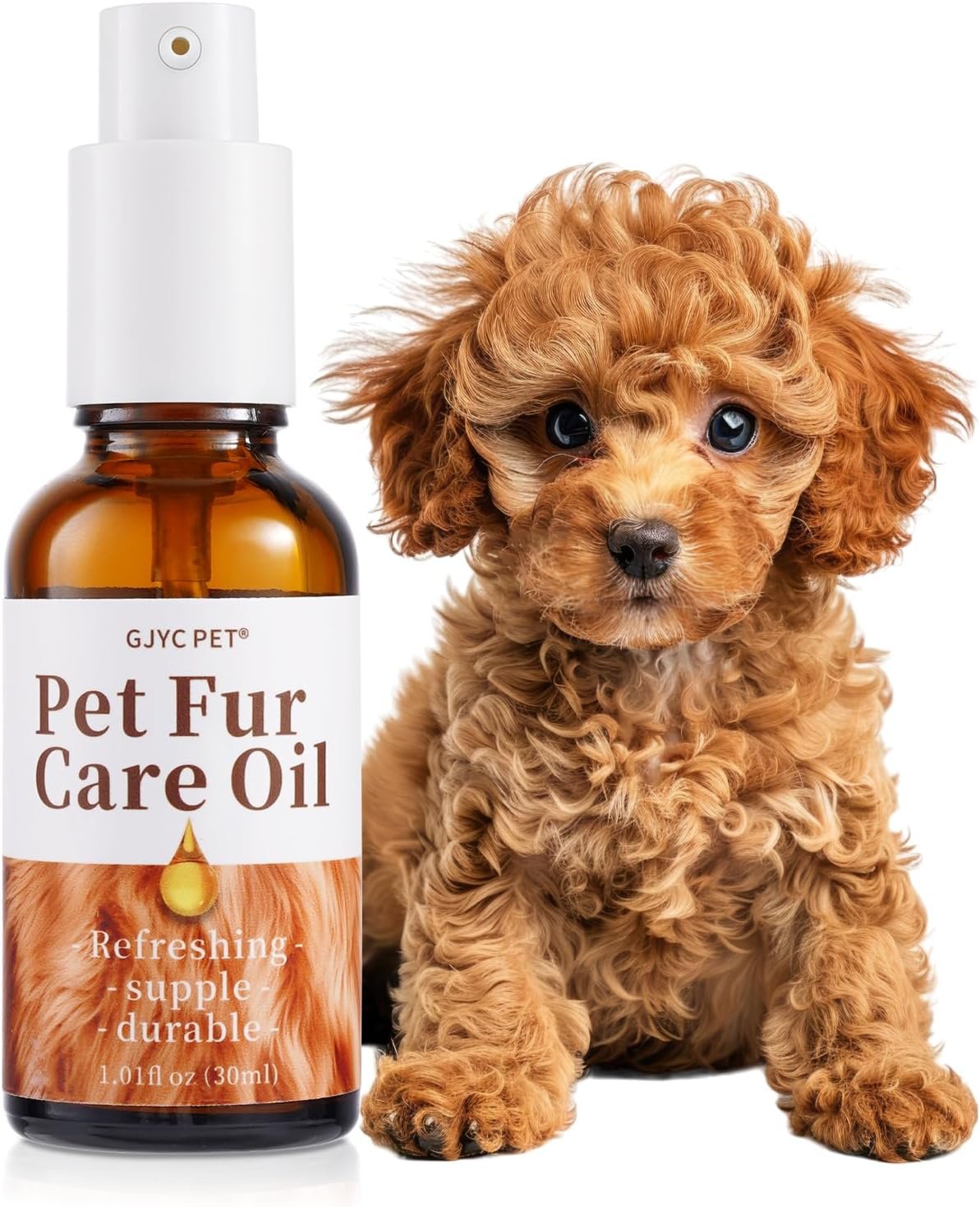 Pet Fur Care Oil – Detangles, Reduces Shedding – Adds Shine with Collagen & Natural Oils – Leave-in Conditioner for Dogs & Cats – 1.01 fl. oz