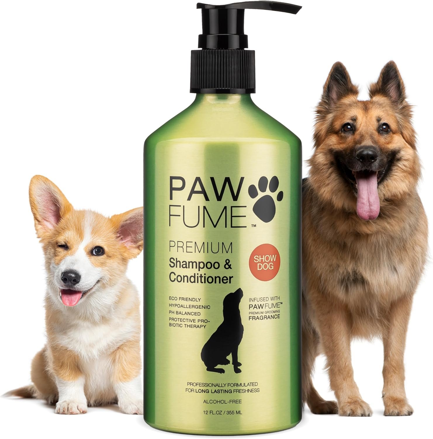 PAWFUME Deshedding Dog Shampoo and Conditioner, Show Dog, 1-Pack